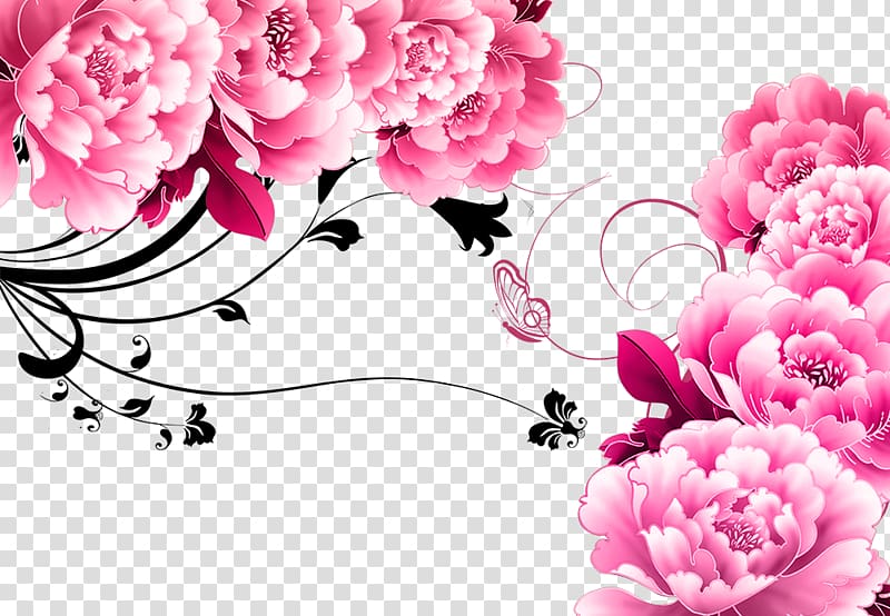 pink petaled flowers illustration, Flower , Taobao background transparent background PNG clipart