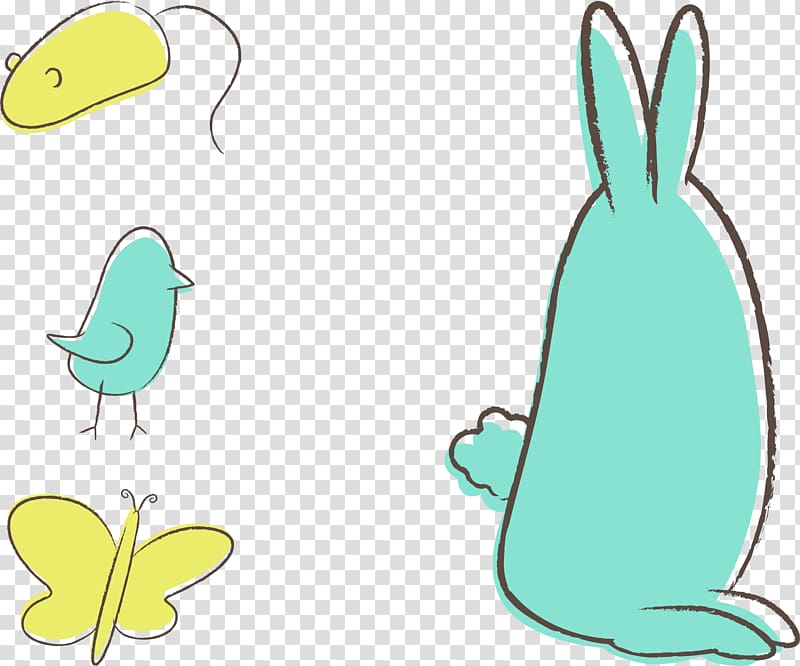 Euclidean Icon, Stick figure rabbit rat bird butterfly transparent background PNG clipart