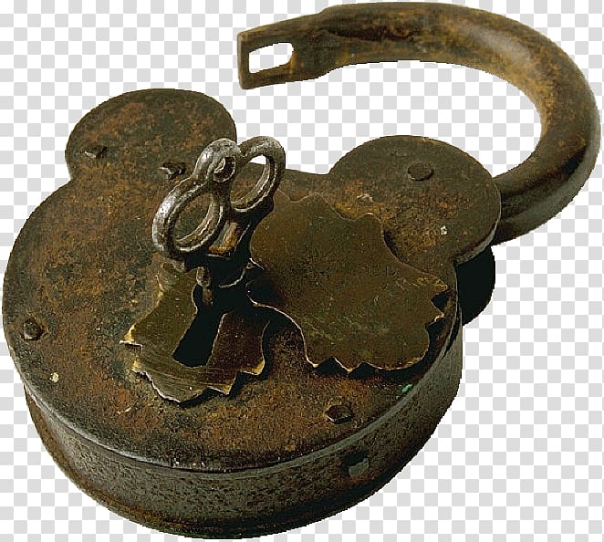 Skeleton key Lock Antique, padlock transparent background PNG clipart