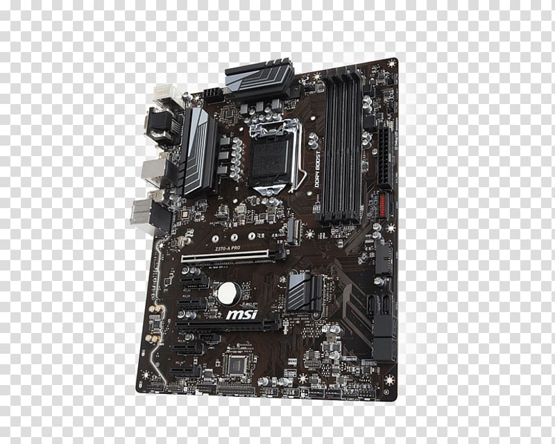 Intel LGA 1151 Motherboard CPU socket MSI Z370 TOMAHAWK, intel transparent background PNG clipart