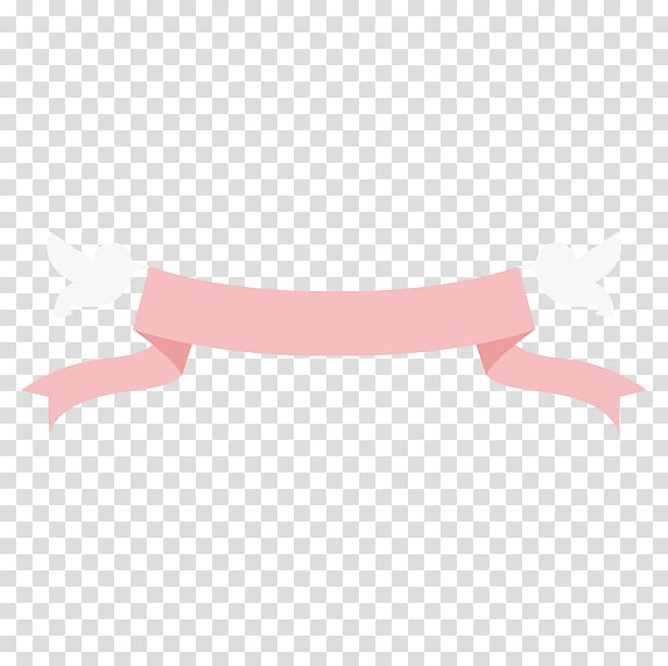 hand-painted wedding cartoon creative marriage,exquisite ribbon banner transparent background PNG clipart