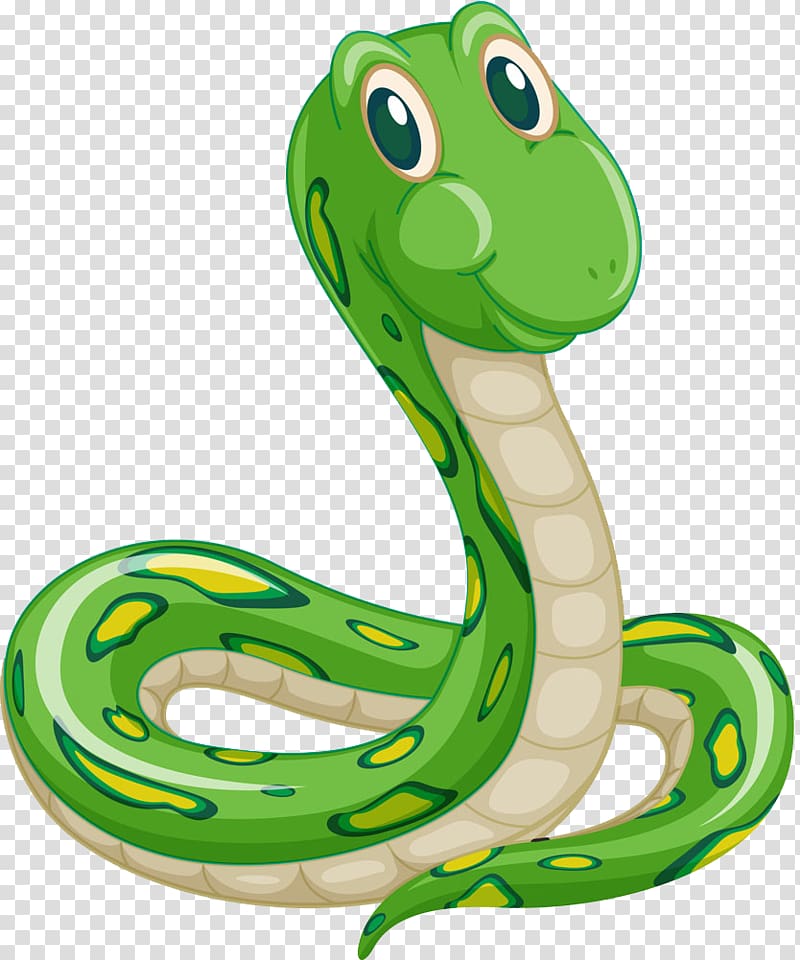 Snake Cartoon Illustration, Green snake transparent background PNG clipart