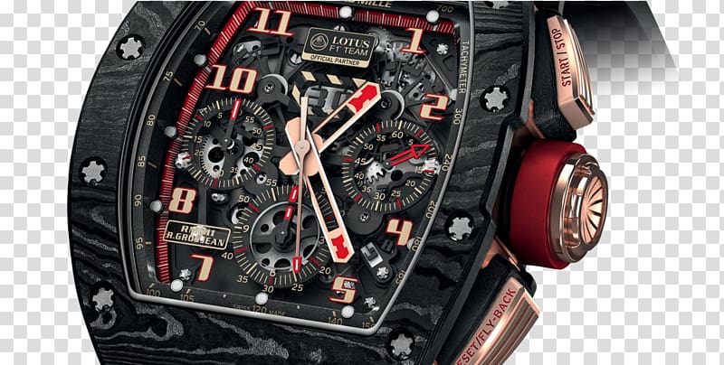 Lotus F1 Formula 1 Richard Mille Watch Flyback chronograph, formula 1 transparent background PNG clipart
