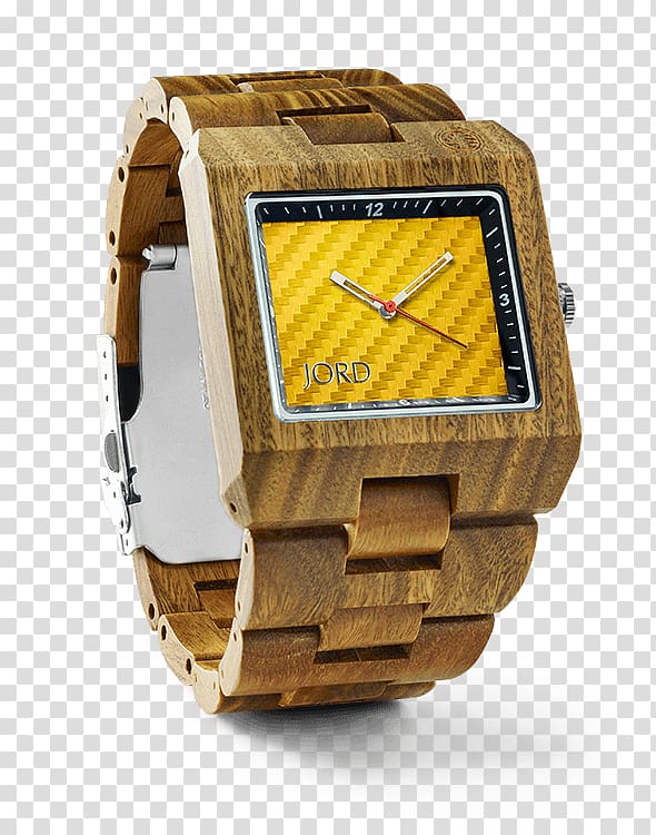 Watch Carbon fibers Yellow Wood, watch transparent background PNG clipart