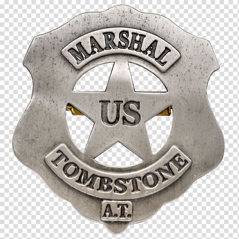 Tombstone Gunfight at the O.K. Corral American frontier United States Marshals Service Badge, cowboy badge transparent background PNG clipart