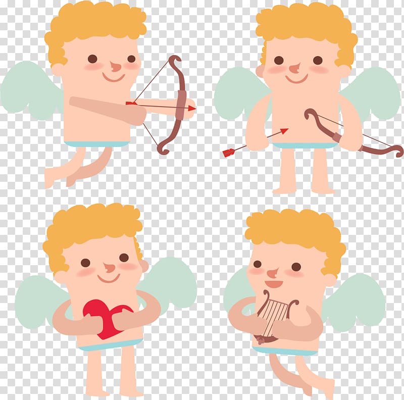 Cupid Love Illustration, Love Angel Cupid transparent background PNG clipart