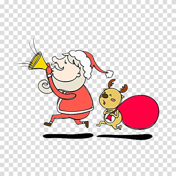 Rudolph Santa Claus Reindeer , A trumpet old man transparent background PNG clipart