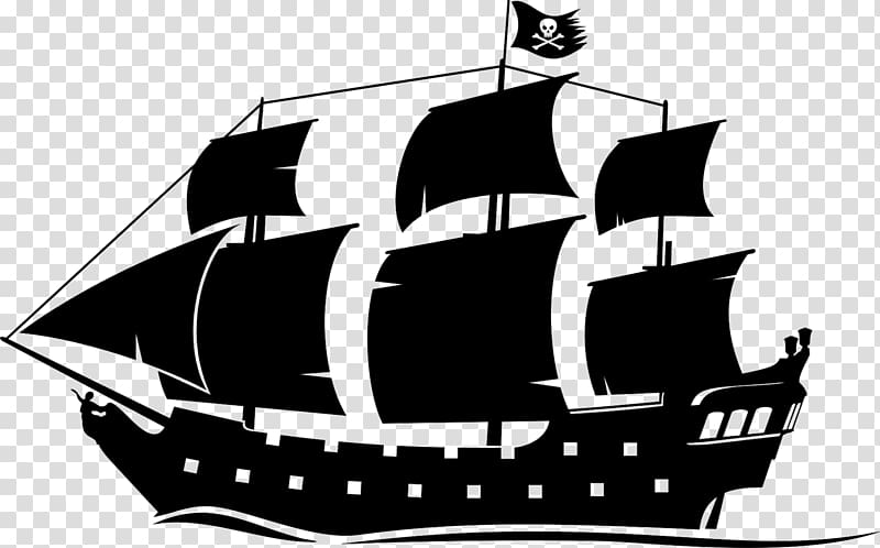 Sailing, Ship, Ocean, Sea, Water, Voyage, Cruise - Pirate Ship Black And White  Clipart (#1150389) - PinClipart