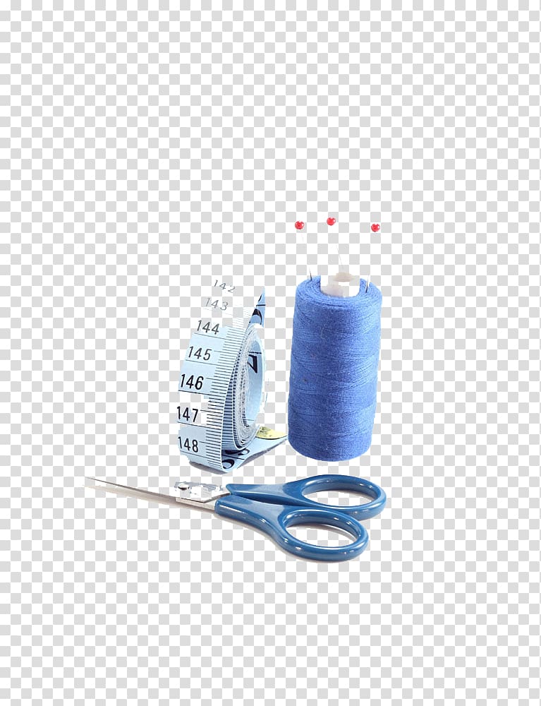 Pin Sewing needle, Blue line and pin high-definition buckle material transparent background PNG clipart