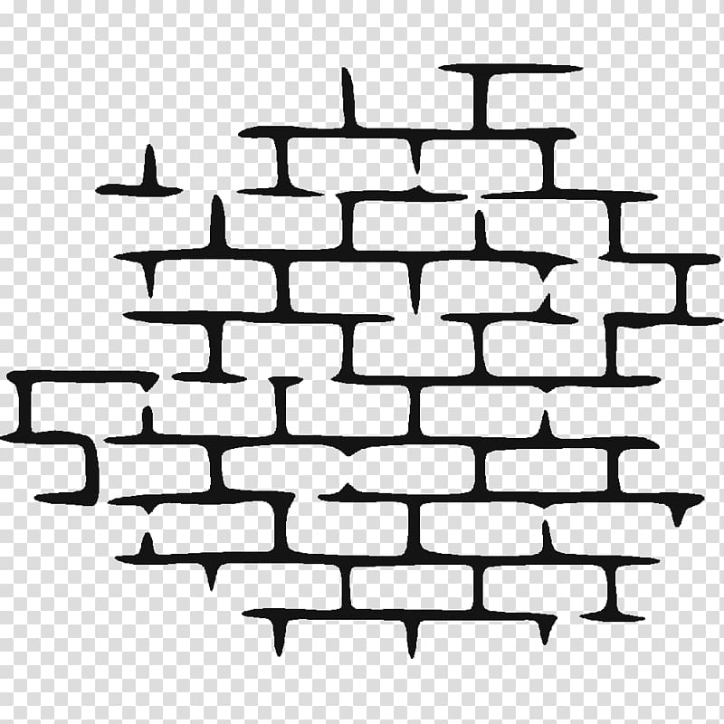 brick wall clipart black and white