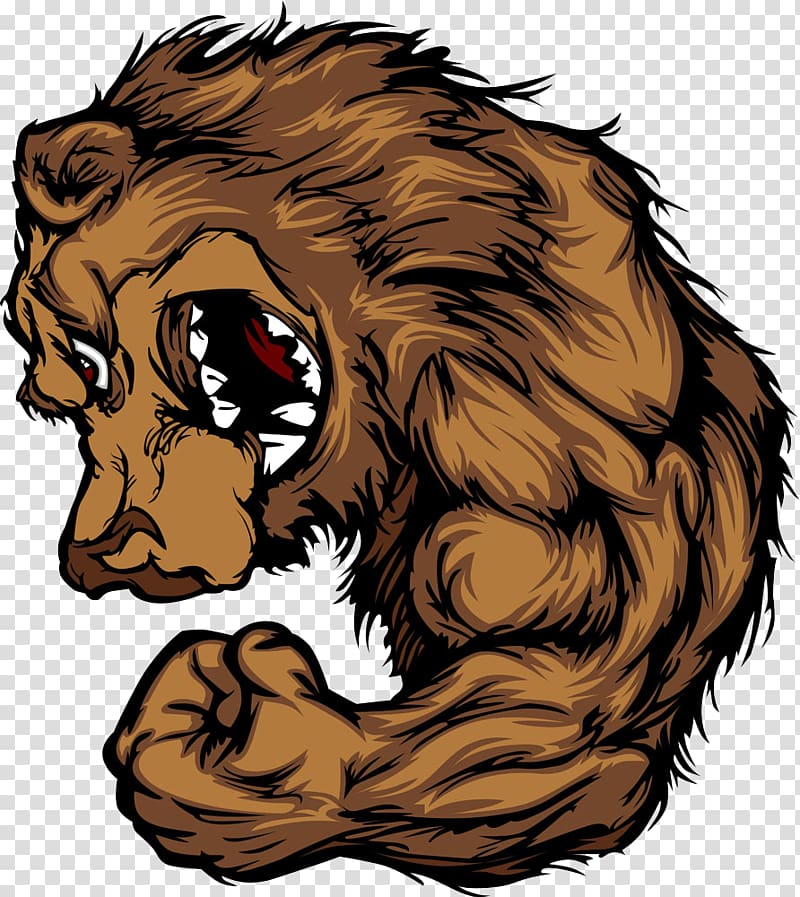 American black bear Grizzly bear , Strong Lion transparent background PNG clipart