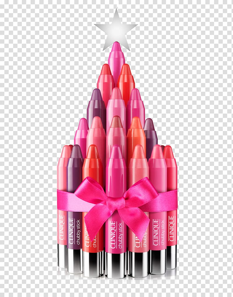Clinique Lip balm Cosmetics Christmas Advertising, Variety of lipstick transparent background PNG clipart