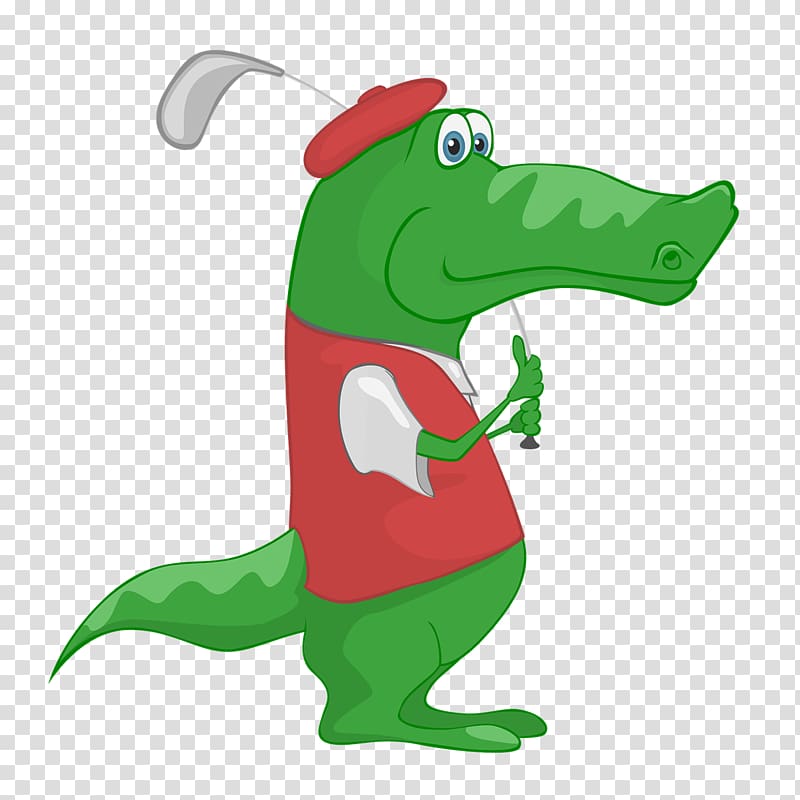 Crocodile Golf Balls Golf Clubs , Cute Golf transparent background PNG clipart