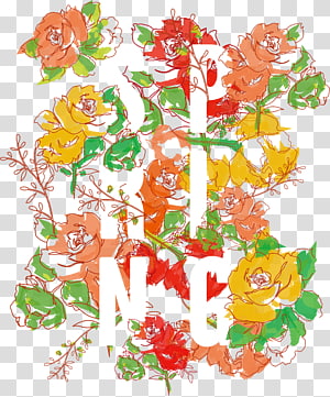 Floral design Typeface Font, Floral font material transparent background PNG clipart thumbnail