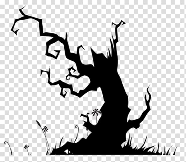 of withered tree, Halloween Spooktacular Childrens party Childrens party, Ghost tree transparent background PNG clipart