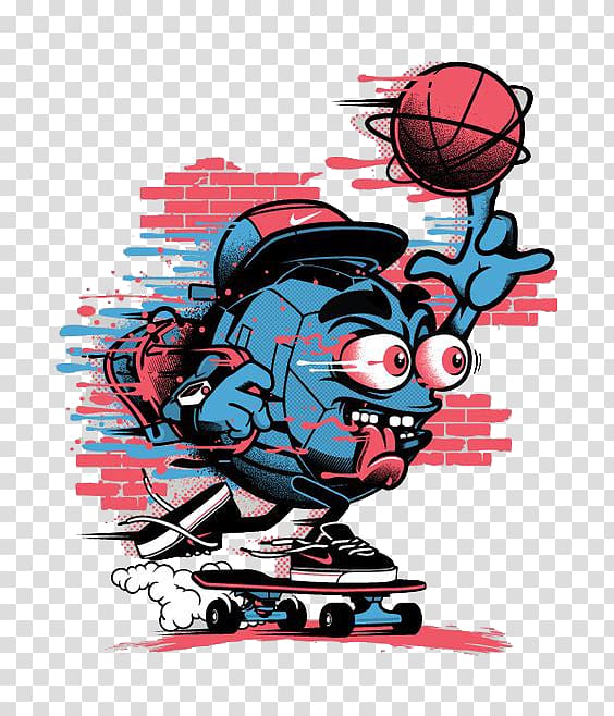 T-shirt Graffiti Drawing, Basketball Monster transparent background PNG clipart