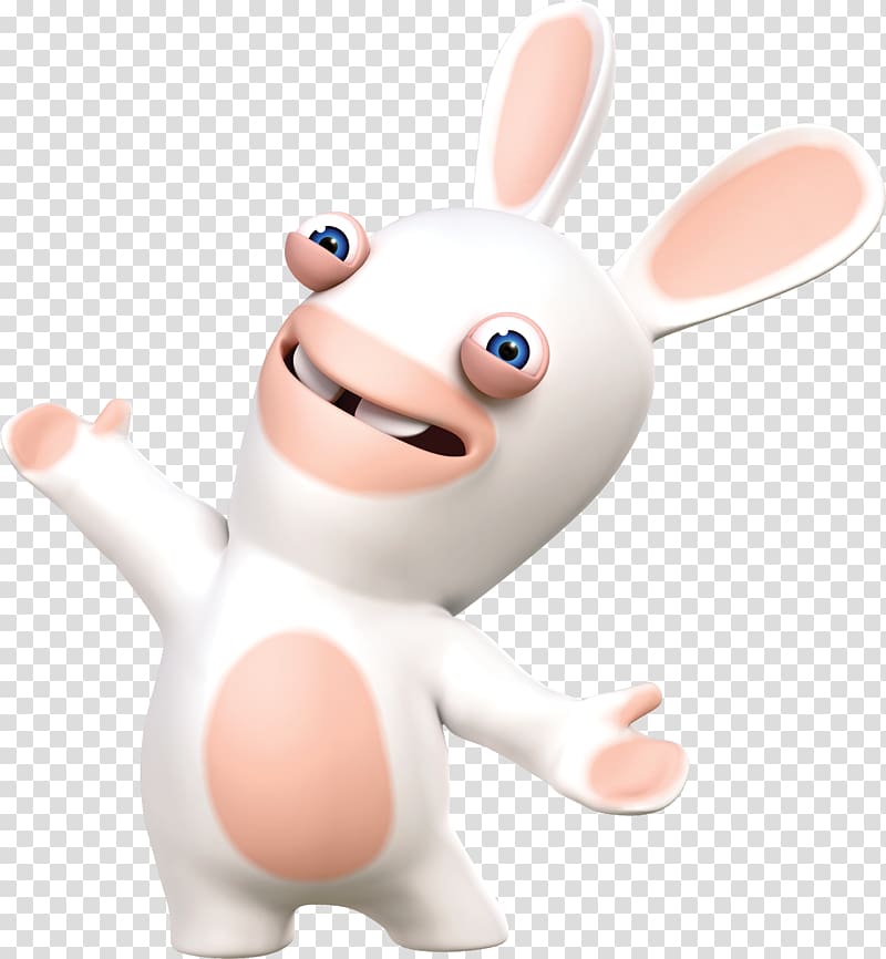 white and brown animal cartoon character illustration, Futuroscope Raving Rabbids Rabbit The Time Machine Ubisoft, Land Developer transparent background PNG clipart