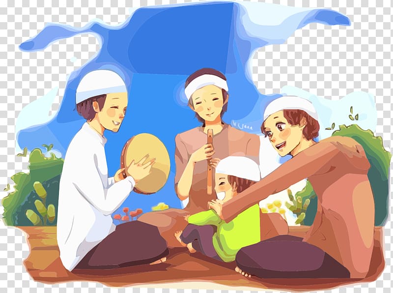 Muslim Islam Drawing Anime, muslim kids transparent background PNG clipart