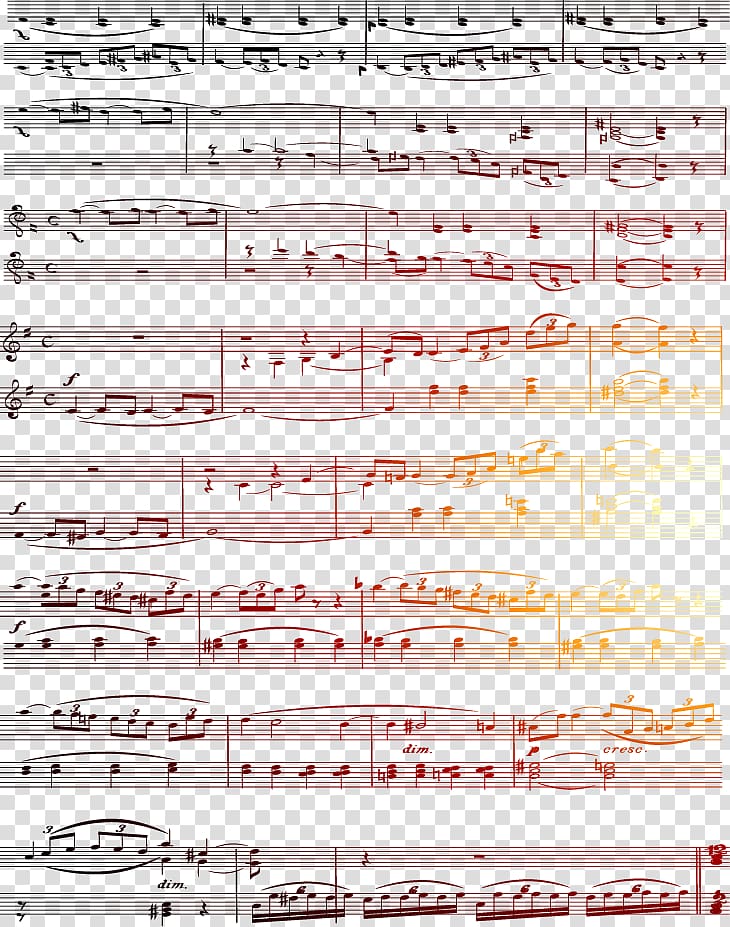 Musical note Sheet music Staff, Hand-painted sheet music transparent background PNG clipart