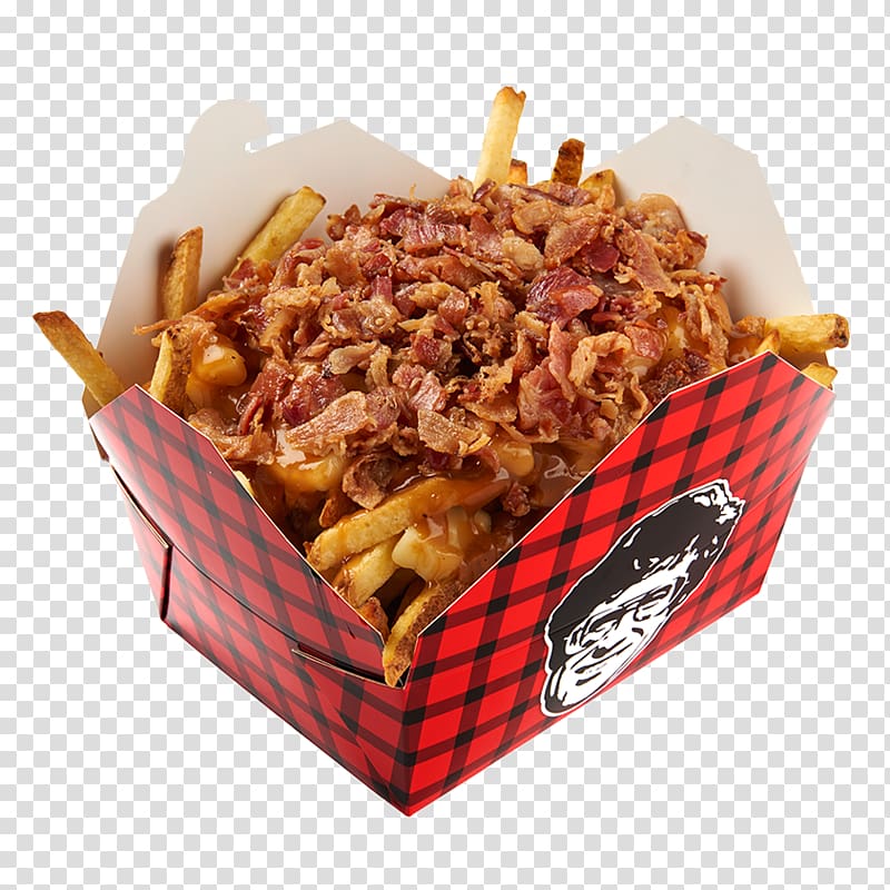 French fries Poutine Brown gravy Cuisine of Quebec, Menu transparent background PNG clipart