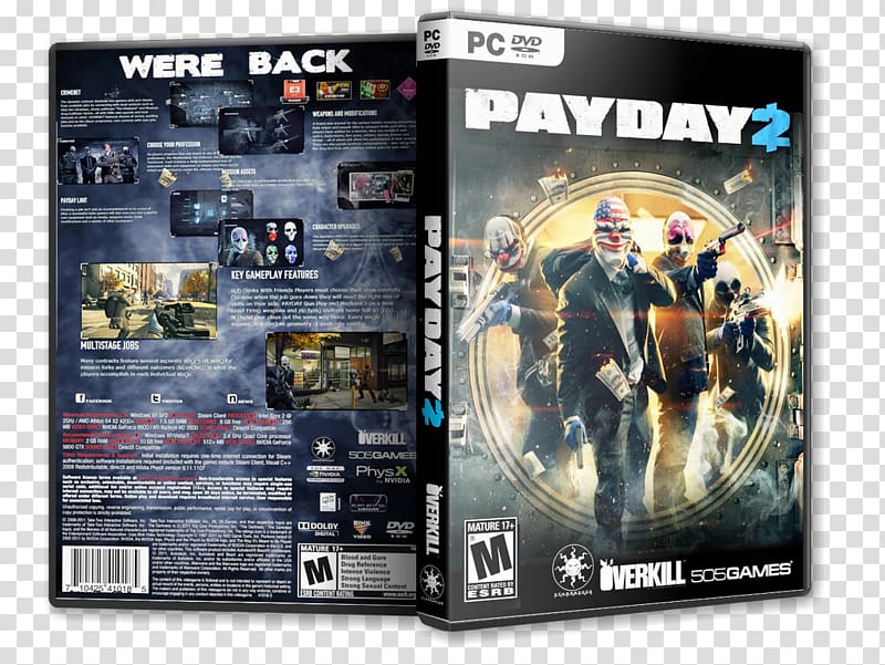 Payday 2 PlayStation 2 Grand Theft Auto V PC game 505 Games, game elements transparent background PNG clipart