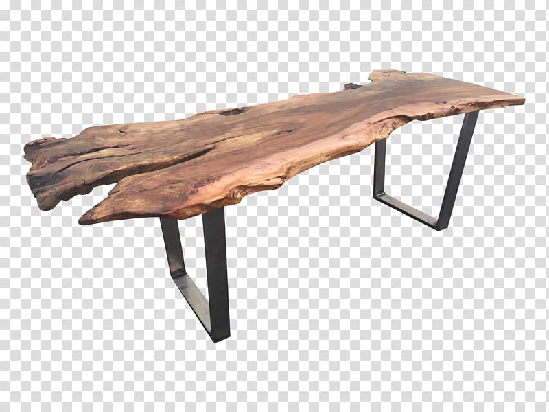 Table Furniture Wood Live edge Desk, walnut transparent background PNG clipart