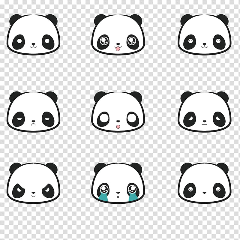 cute panda face clipart