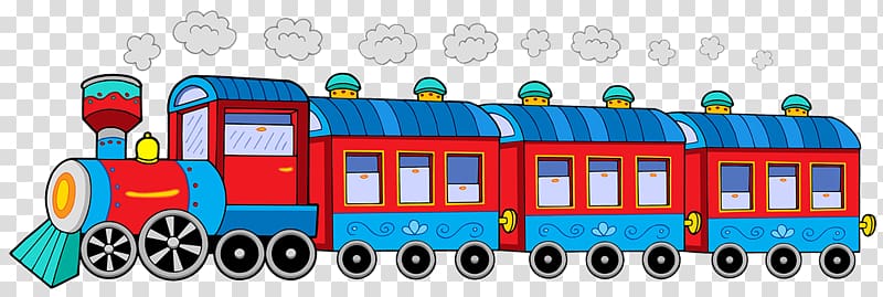 illustration of red train, Train Rail transport Passenger car , Cartoon cute old steam train transparent background PNG clipart