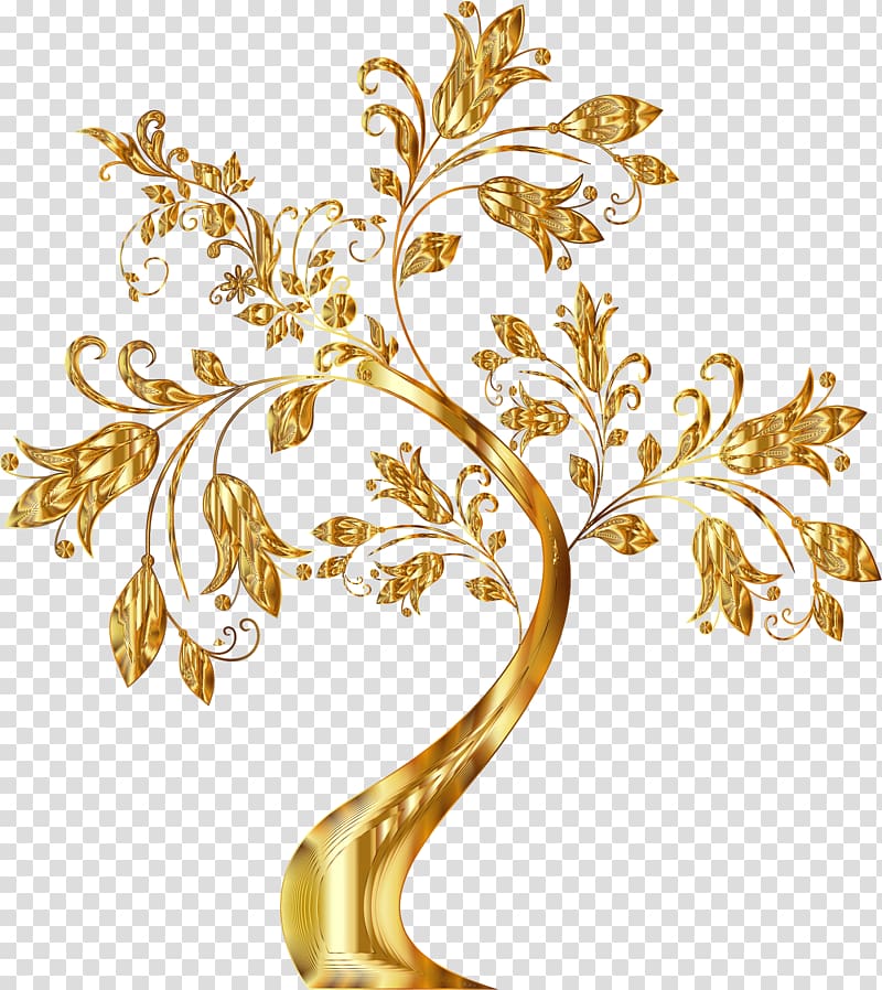 Tree Borders and Frames Color , gold floral transparent background PNG clipart