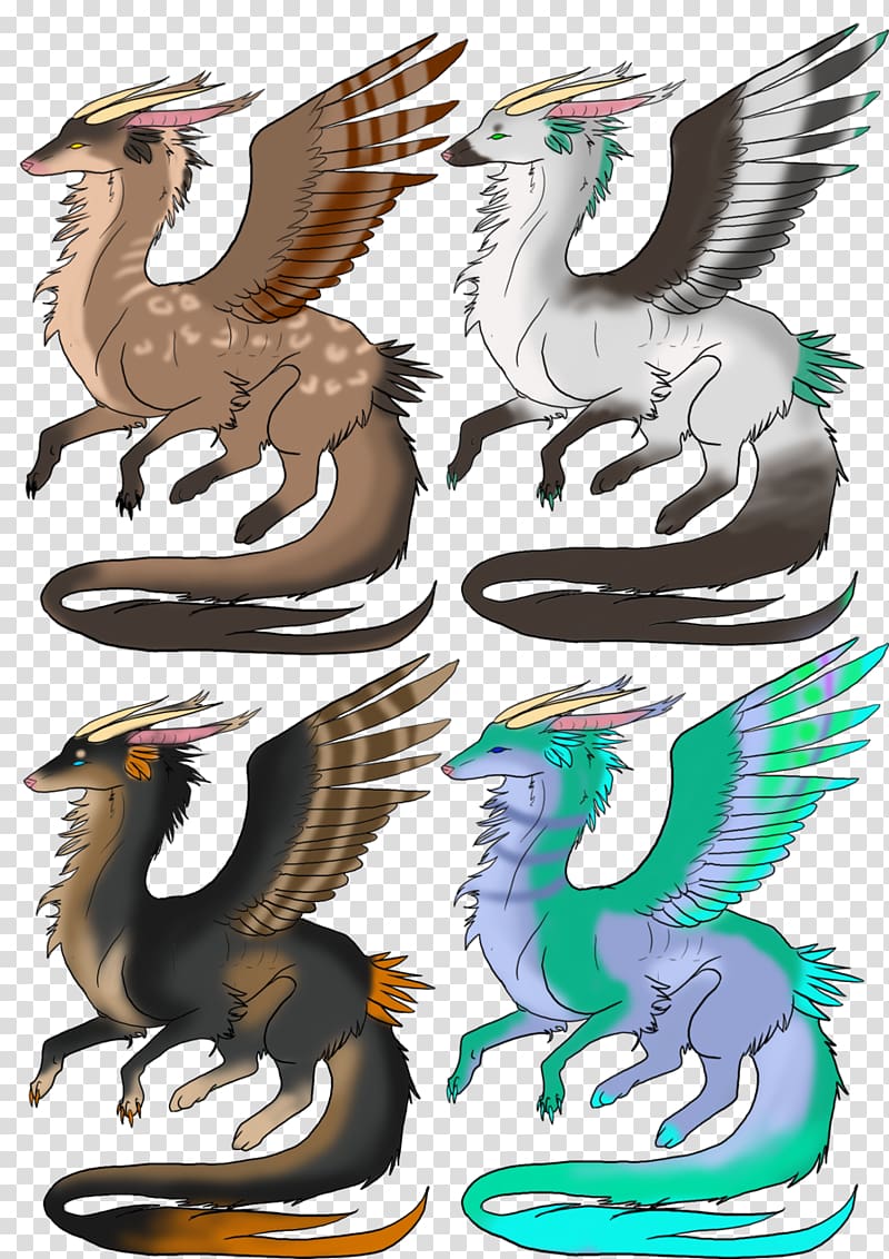 Dragon Fantasy, dragon and phoenix transparent background PNG clipart