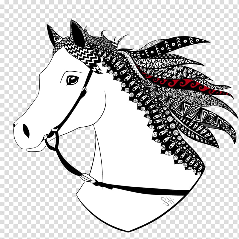 Mule Bridle Mane Halter , Zentangle transparent background PNG clipart