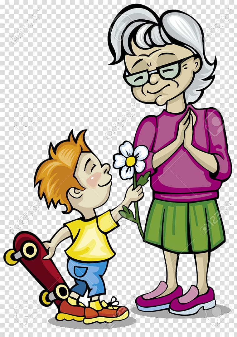 grandmother and granddaughter clipart