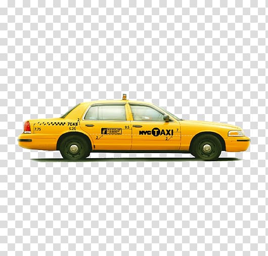 Manhattan Taxi Ford Crown Victoria Car, Foreign Taxi Yellow transparent background PNG clipart