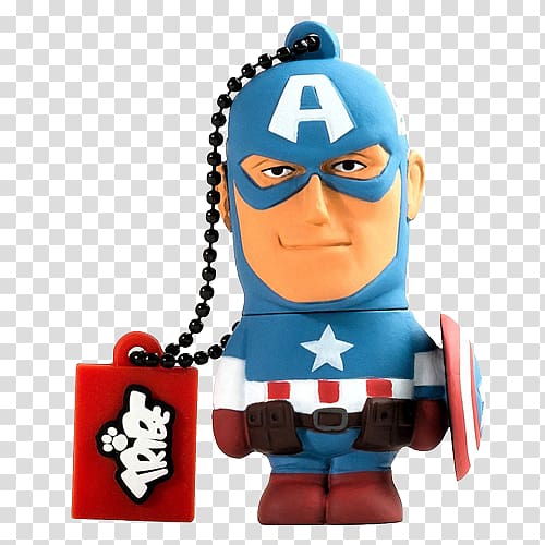 Captain America USB Flash Drives Iron Man Computer data storage Memory Stick, captain america transparent background PNG clipart