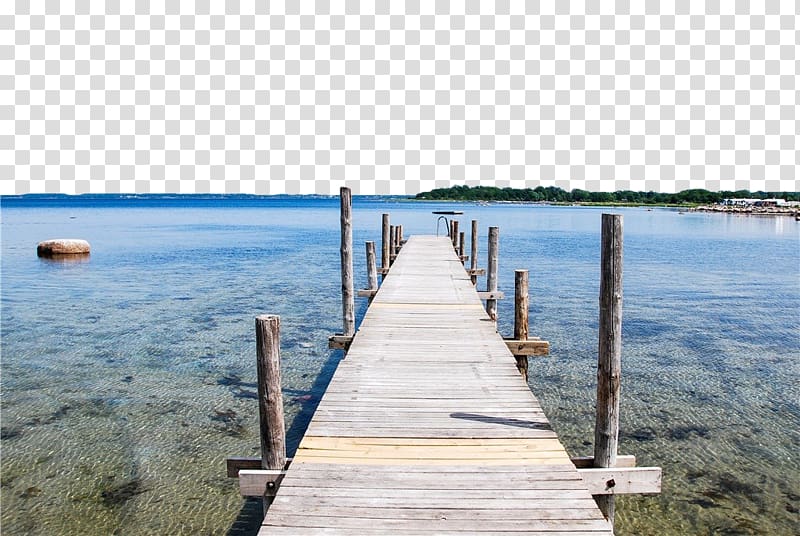 white wooden dock on body of water, Wharf Port Pier, Coast Pier transparent background PNG clipart