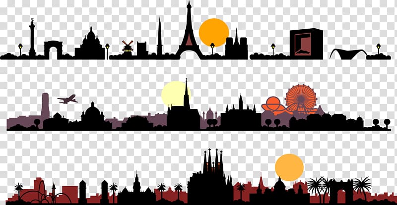 Skyline Silhouette, City Silhouette transparent background PNG clipart
