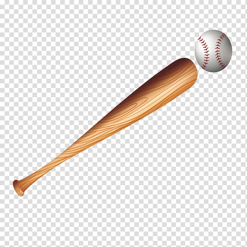 brown baseball bat and white baseball illustration, Baseball bat Animation Vecteur, baseball bat transparent background PNG clipart