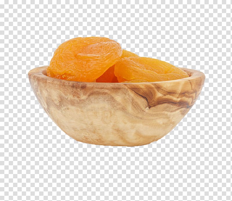 Armenian food Vegetarian cuisine Apricot Dried fruit, A wooden bowl of dried apricots transparent background PNG clipart