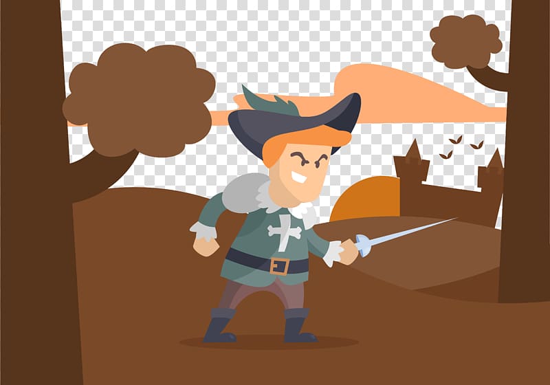 Sword Musket Firearm Illustration, Boys practicing sword transparent background PNG clipart