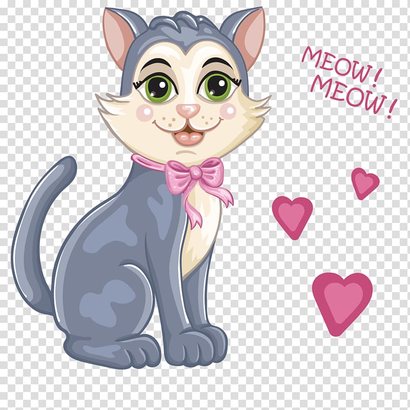 Illustration, Valentine cat transparent background PNG clipart