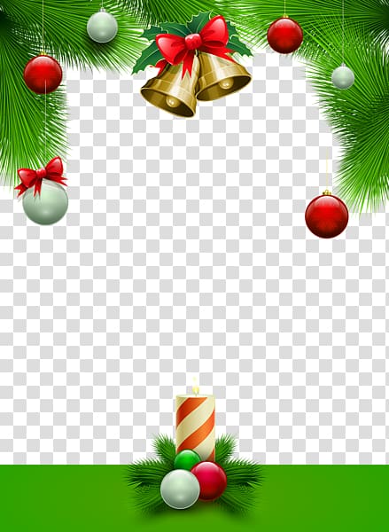 Santa Claus Christmas card frame, Christmas Frame transparent background PNG clipart