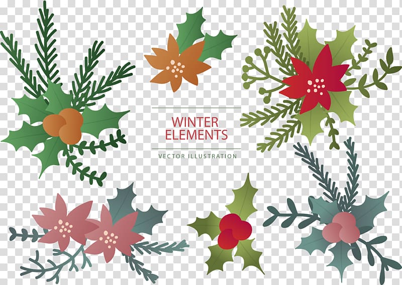 Leaf Christmas ornament, winter elements transparent background PNG clipart