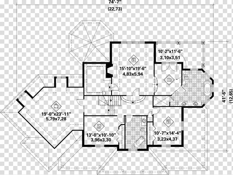 Floor plan Technical drawing, european style square transparent background PNG clipart