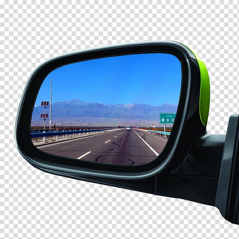 green vehicle side mirror, Rear-view mirror Car Wing mirror, Car side mirror transparent background PNG clipart