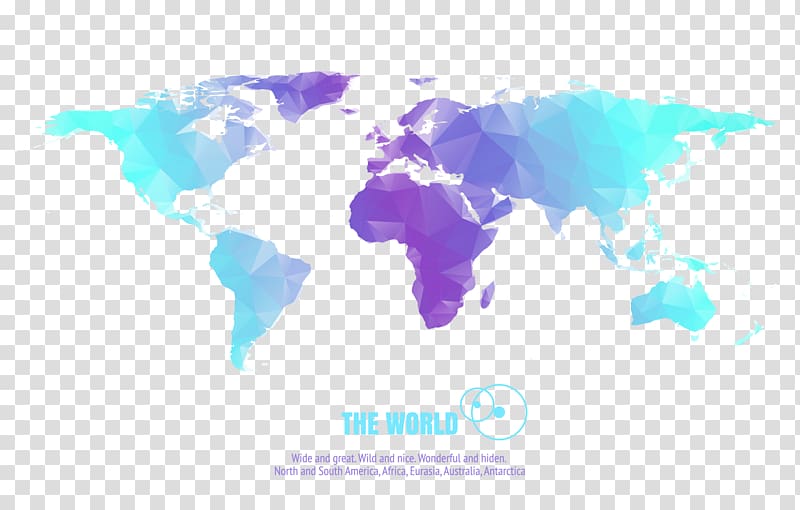 The World map illustration, World map Globe, Crystal Colorful world map transparent background PNG clipart
