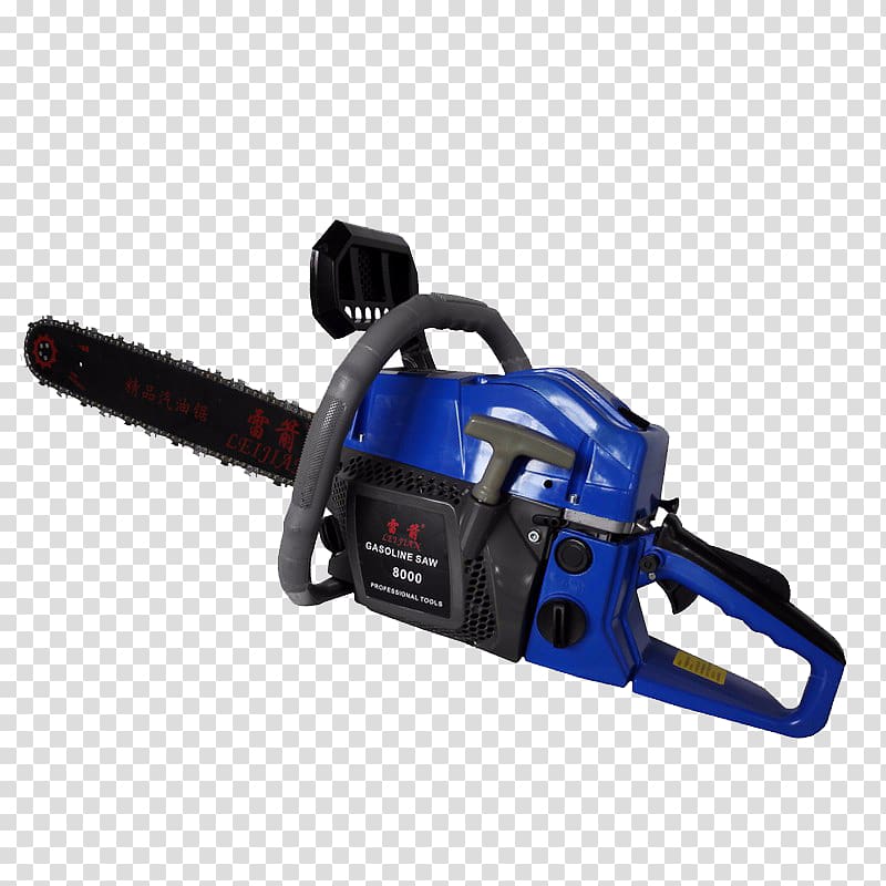 Chainsaw Saw chain Cutting, There is a blue chainsaw transparent background PNG clipart