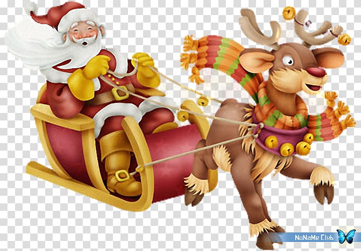 Reindeer Santa Claus Ded Moroz Christmas ornament Snegurochka, Reindeer transparent background PNG clipart