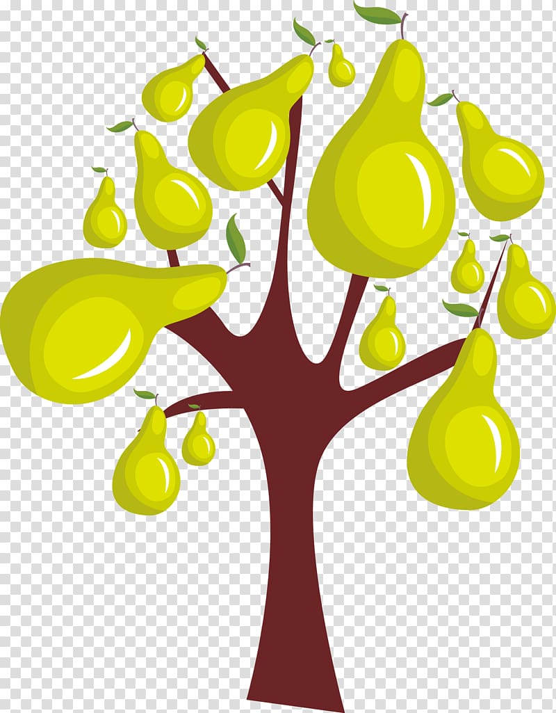 Food Pear, Beautiful pear tree growth transparent background PNG clipart