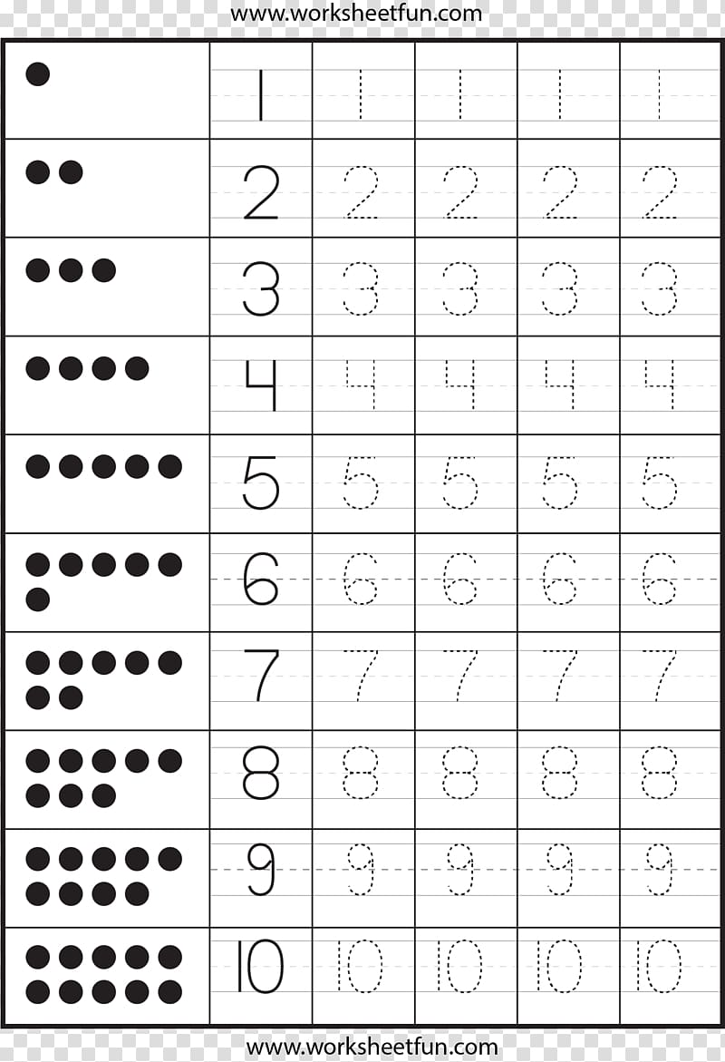 Worksheet Mathematics Writing Pre-school Number, arabic numerals transparent background PNG clipart