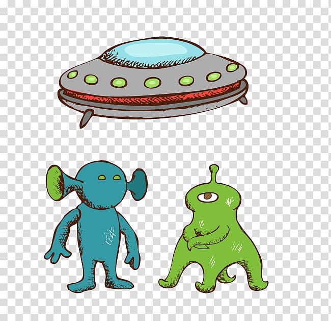 Unidentified flying object Extraterrestrial intelligence Flying saucer Extraterrestrial life, Cartoon UFO aliens transparent background PNG clipart